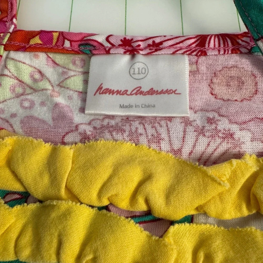 Vintage Hannah Andersson retro floral sundress girls size 5T